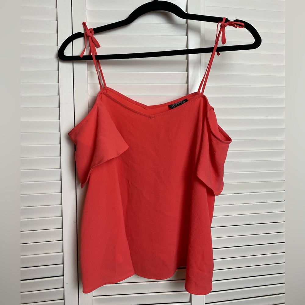 Topshop Off the Shoulder Pink Blouse - US 4